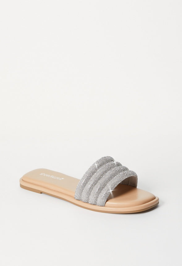 Cassidy Flat Slide Sandal New Nude/ Clear