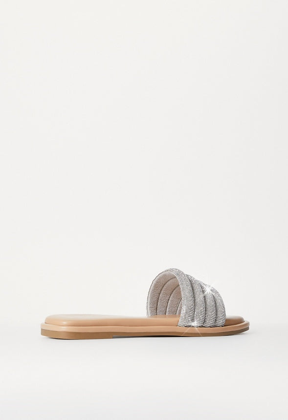 Cassidy Flat Slide Sandal New Nude/ Clear