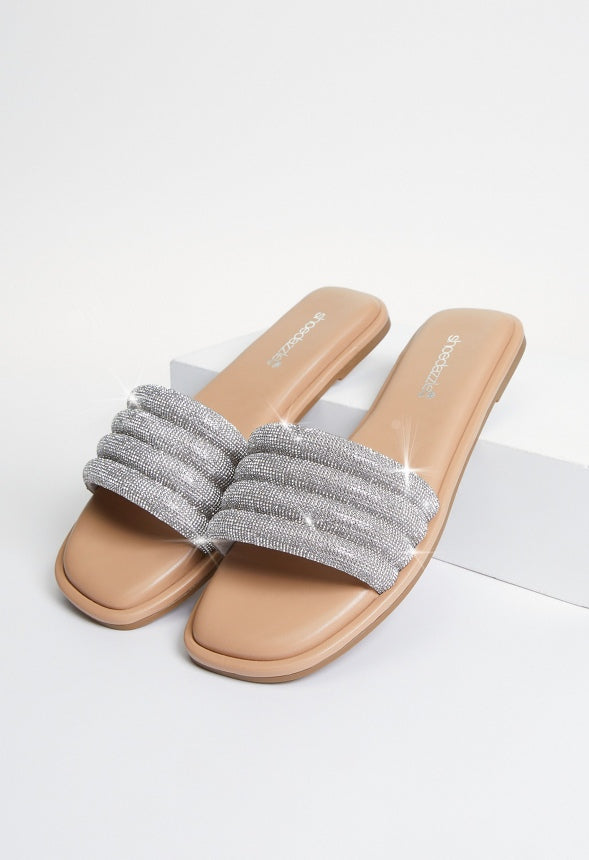 Cassidy Flat Slide Sandal New Nude/ Clear