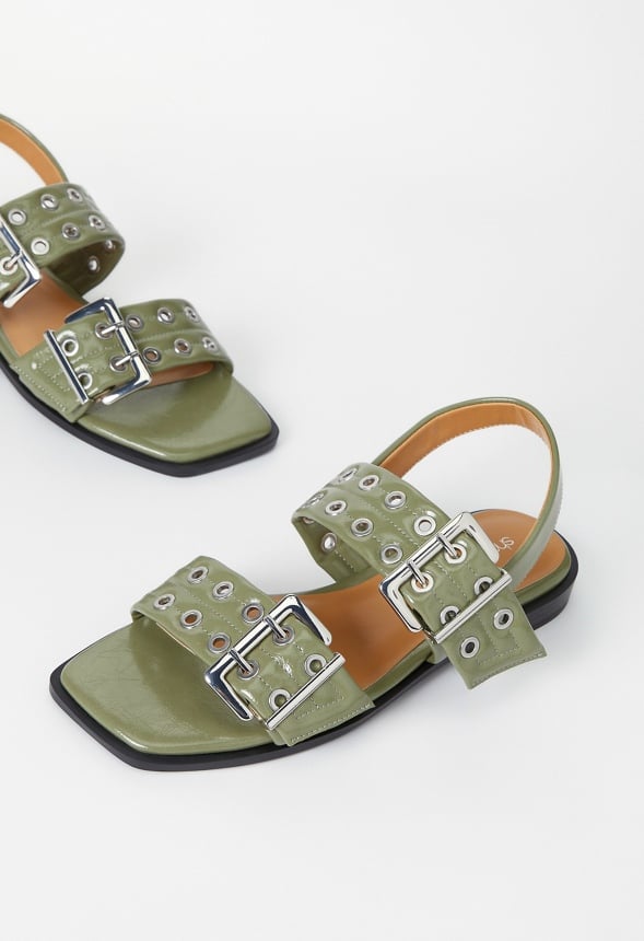 Kiki Flat Sandal Deep Lichen Green
