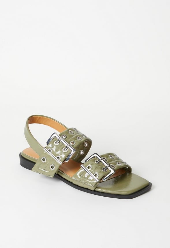 Kiki Flat Sandal Deep Lichen Green