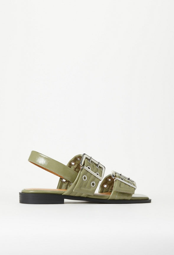 Kiki Flat Sandal Deep Lichen Green