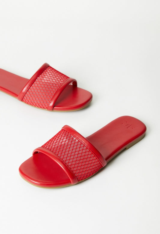 Mariska Flat Slide Sandal Salsa Red