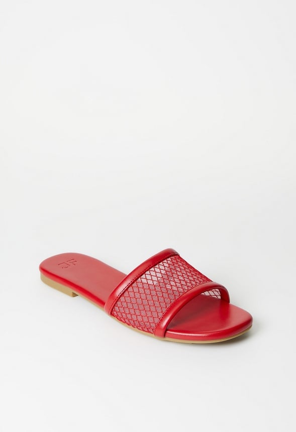 Mariska Flat Slide Sandal Salsa Red