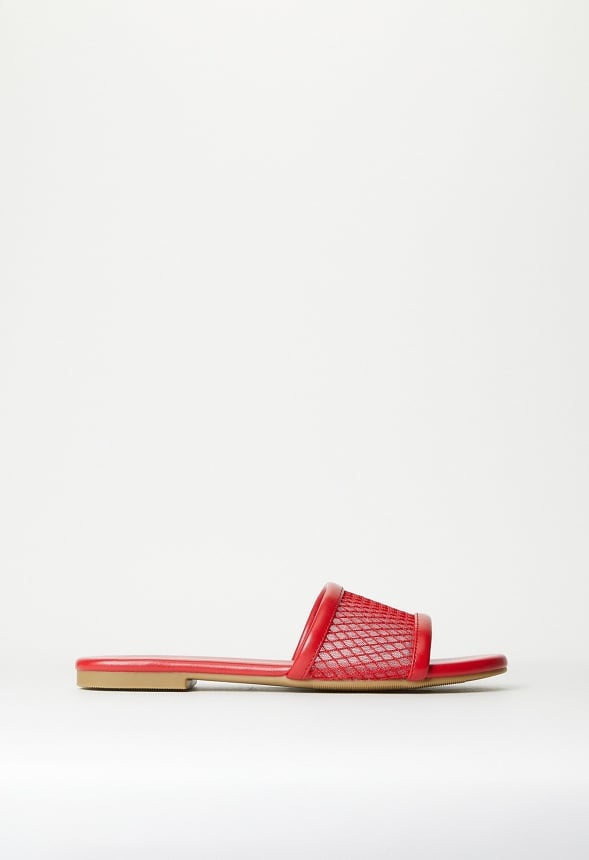 Mariska Flat Slide Sandal Salsa Red