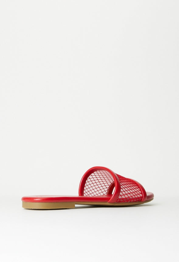 Mariska Flat Slide Sandal Salsa Red