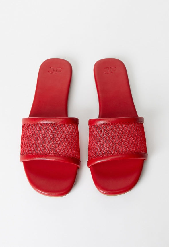 Mariska Flat Slide Sandal Salsa Red