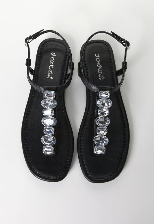 Vera Flat Sandal Black/ Clear