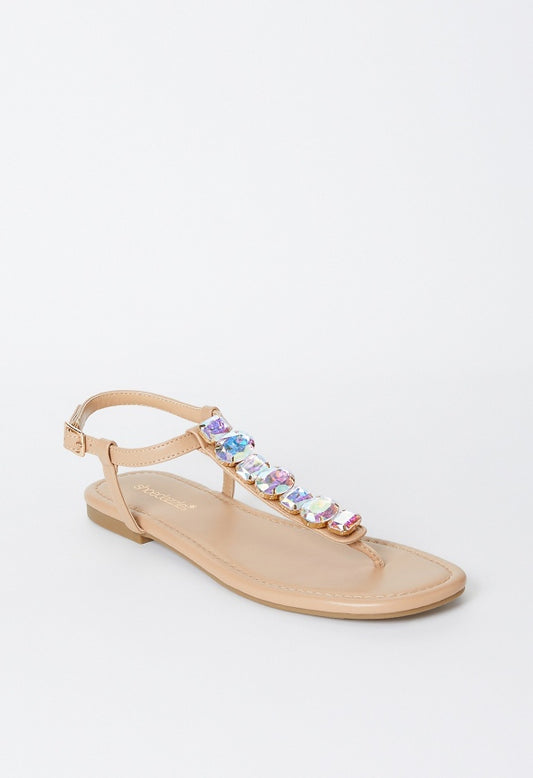 Vera Flat Sandal New Nude/ Iridescent