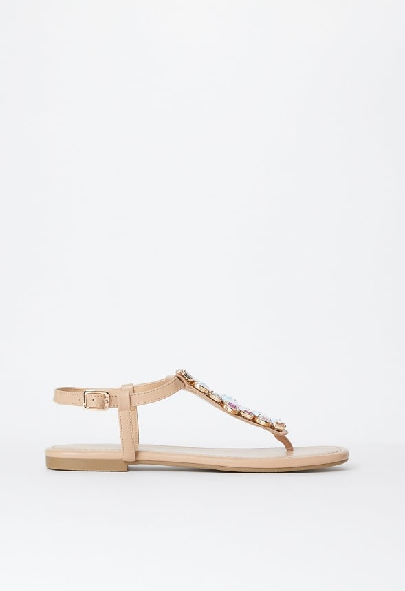 Vera Flat Sandal New Nude/ Iridescent