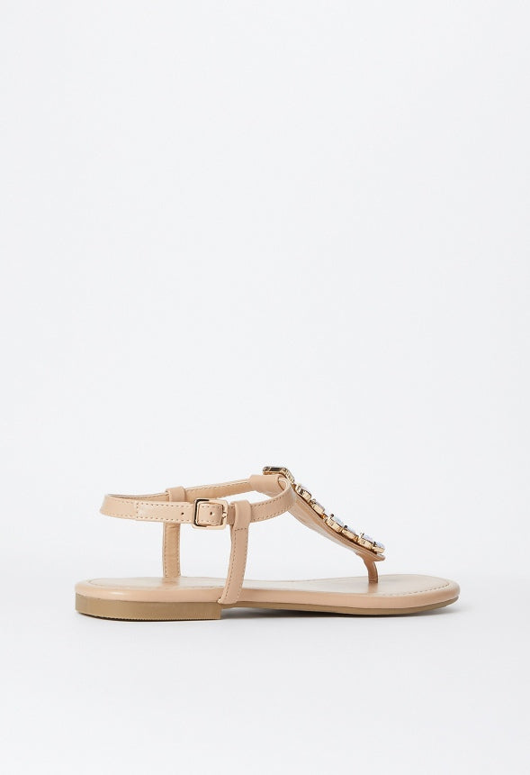 Vera Flat Sandal New Nude/ Iridescent