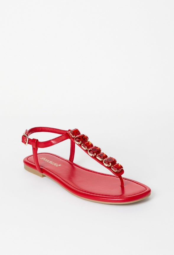 Vera Flat Sandal Salsa Red