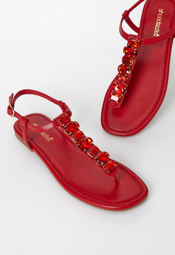 Vera Flat Sandal Salsa Red
