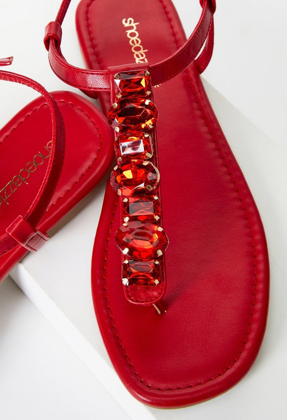 Vera Flat Sandal Salsa Red