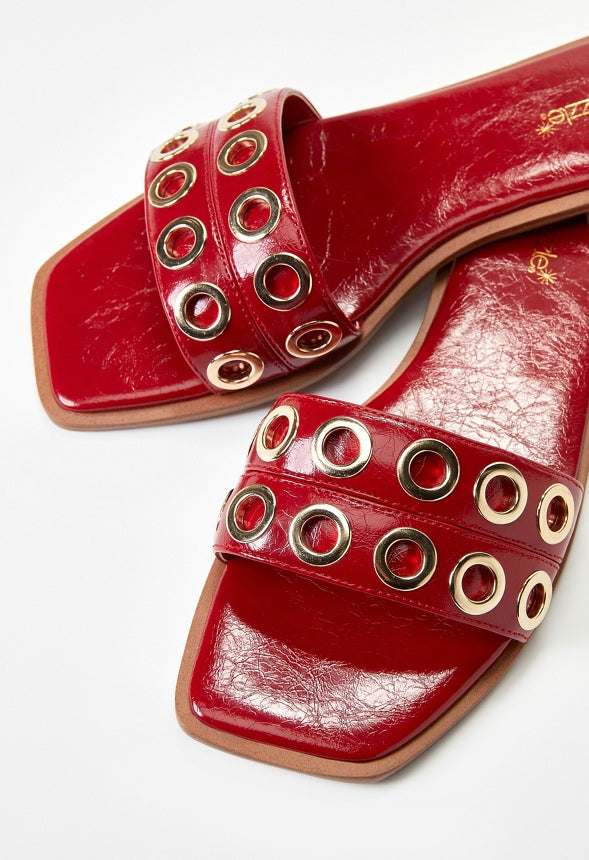 Lani Flat Slide Sandal Anemone Red