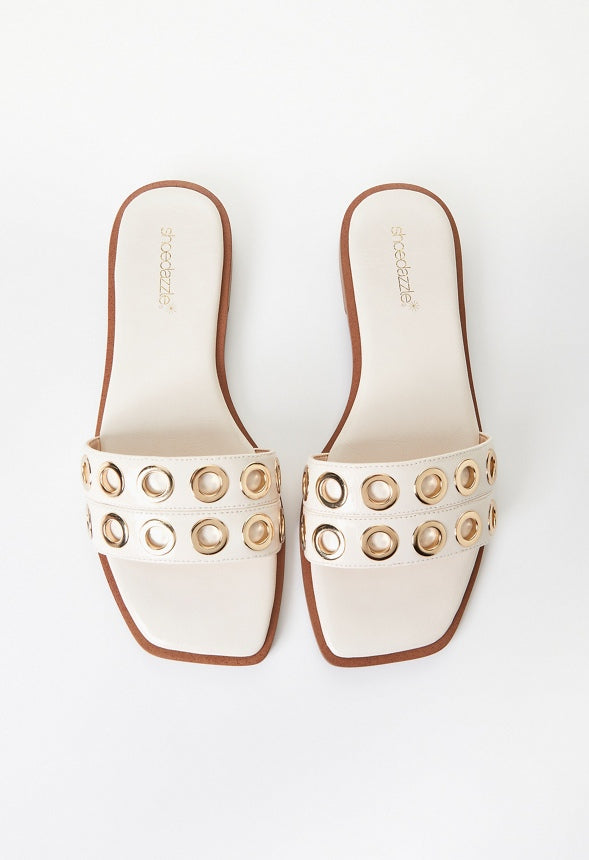 Lani Flat Slide Sandal Birch White