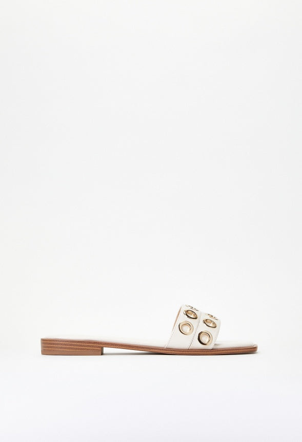 Lani Flat Slide Sandal Birch White