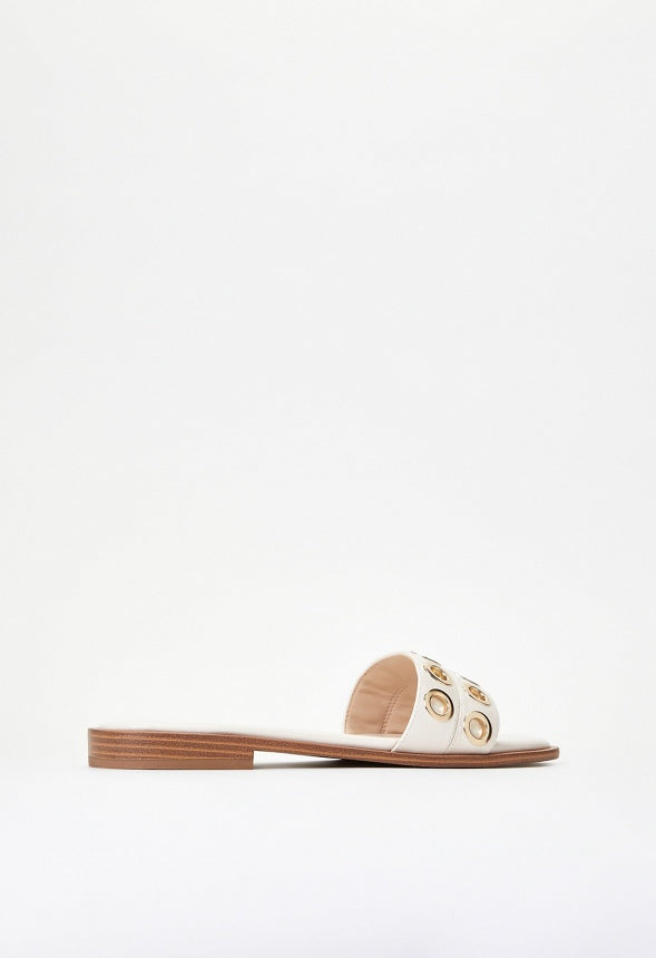Lani Flat Slide Sandal Birch White