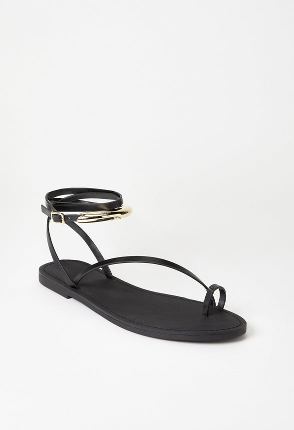 Tara Flat Sandal Black