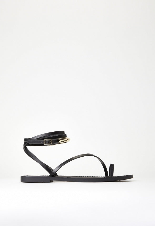 Tara Flat Sandal Black