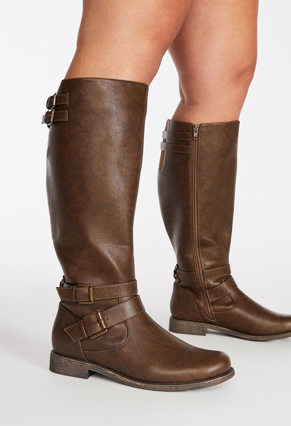 Hally Buckle Boot Brown