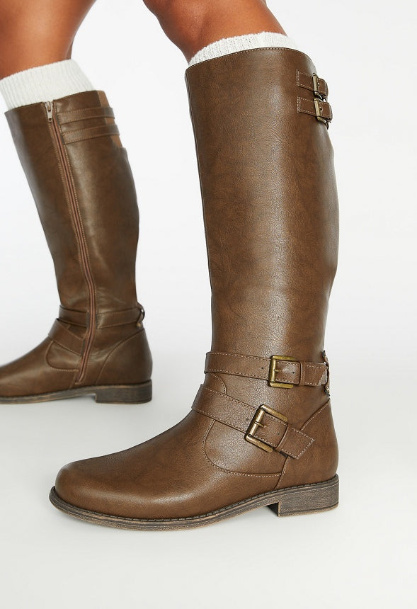 Hally Buckle Boot Brown