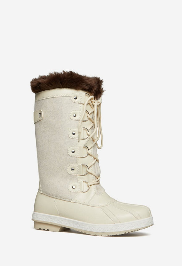 SOLENE FLAT BOOT Bone
