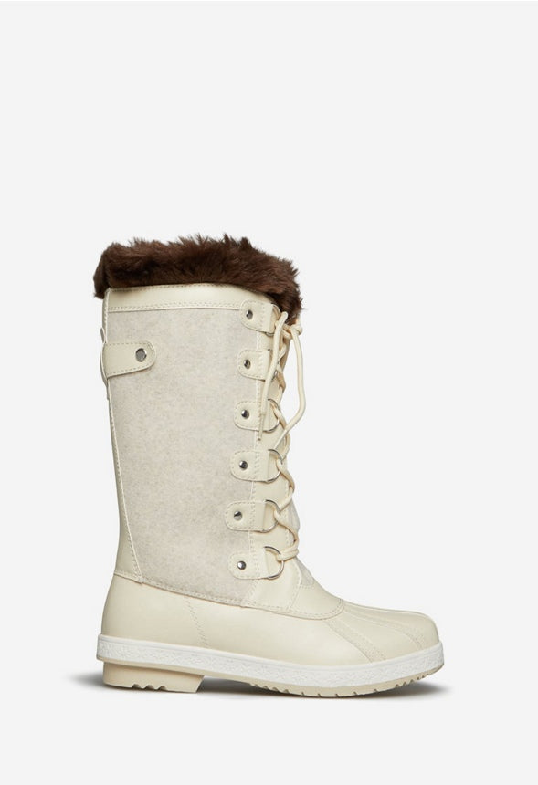 SOLENE FLAT BOOT Bone