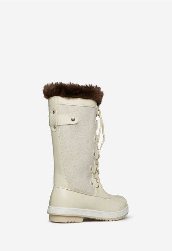 SOLENE FLAT BOOT Bone
