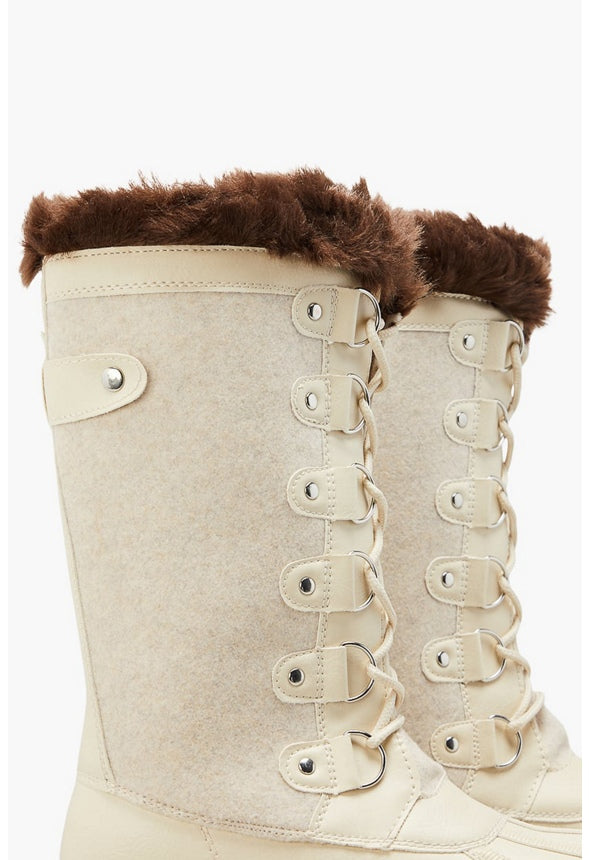 SOLENE FLAT BOOT Bone