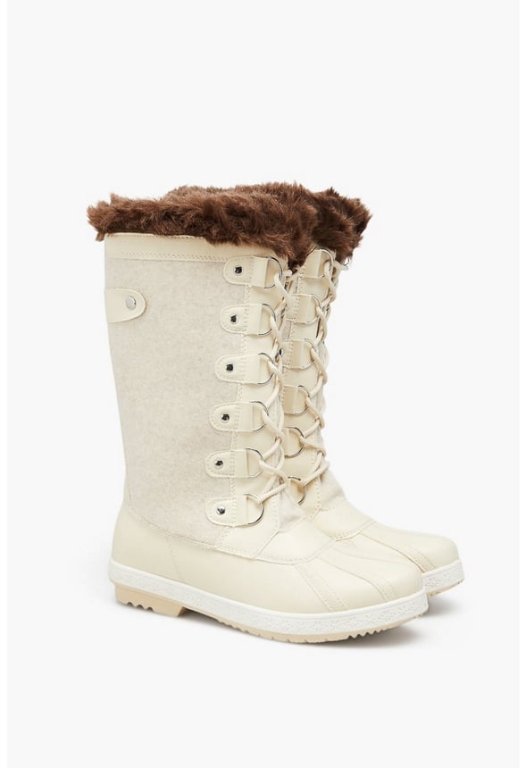 SOLENE FLAT BOOT Bone