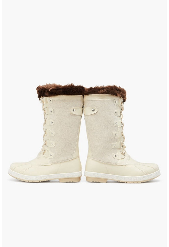 SOLENE FLAT BOOT Bone