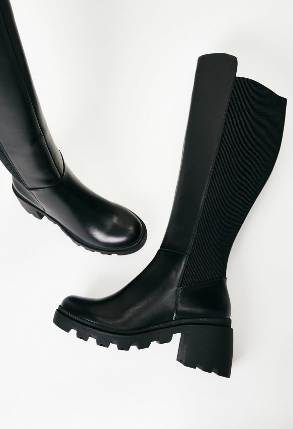 AYDEN CHUNKY BLOCK HEEL BOOT Black