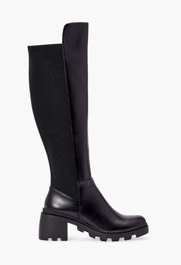 AYDEN CHUNKY BLOCK HEEL BOOT Black