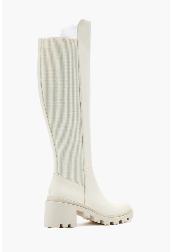 AYDEN CHUNKY BLOCK HEEL BOOT Bone