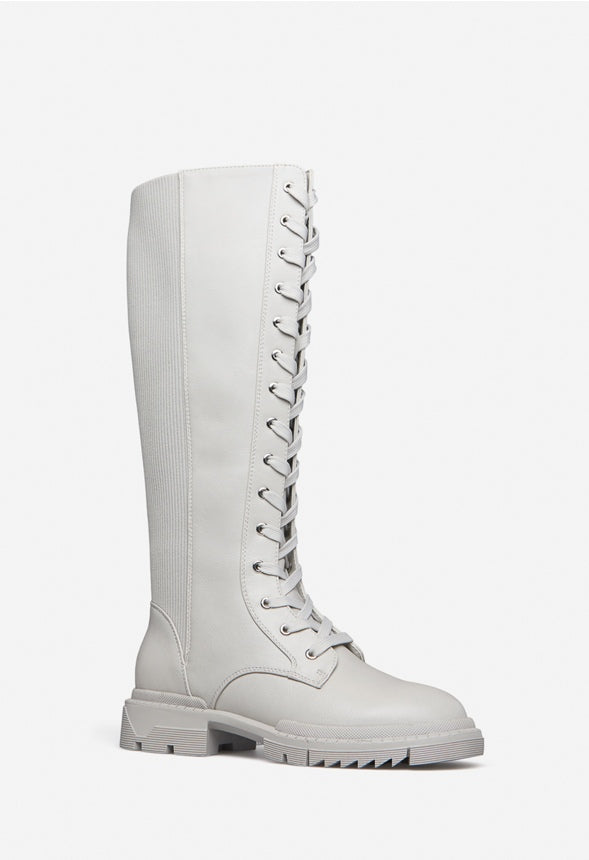 ARLETTE LACE-UP FLAT BOOT Vapor Blue