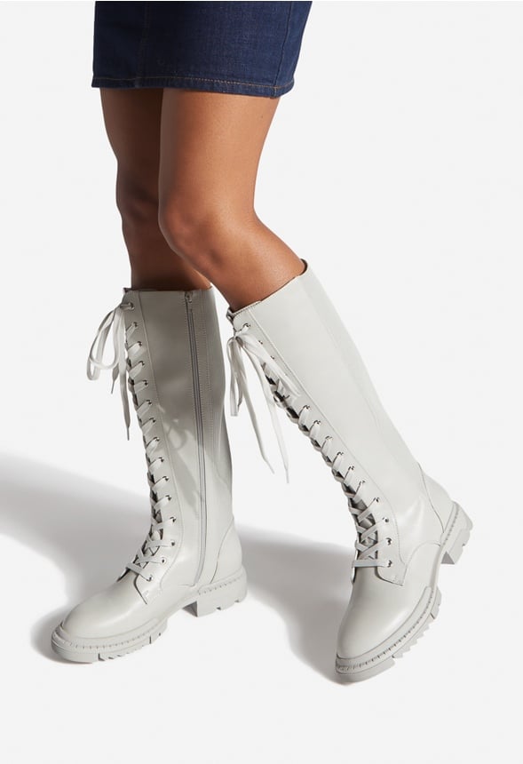 ARLETTE LACE-UP FLAT BOOT Vapor Blue