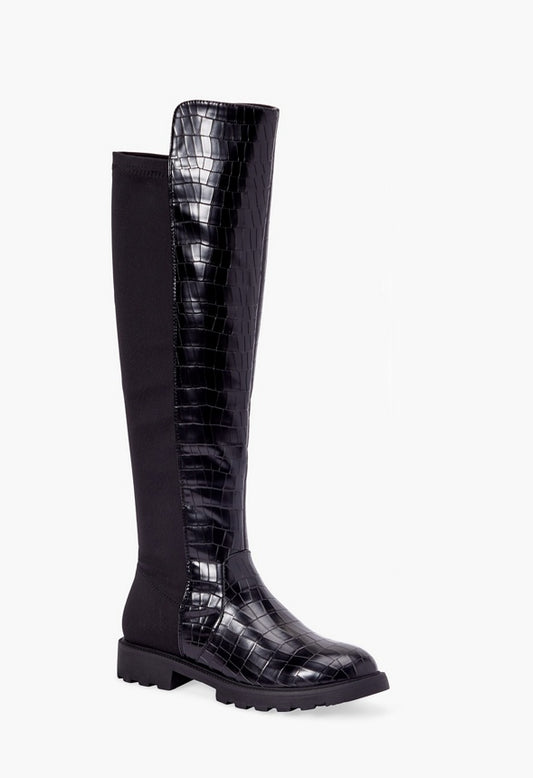 Demi Printed Riding Boot Black Caviar