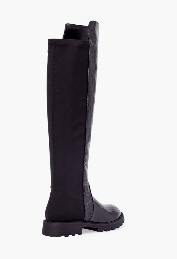 Demi Printed Riding Boot Black Caviar