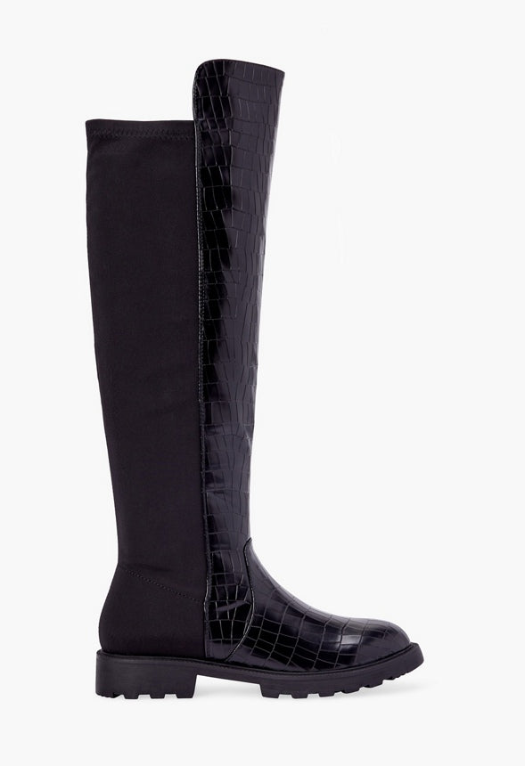 Demi Printed Riding Boot Black Caviar