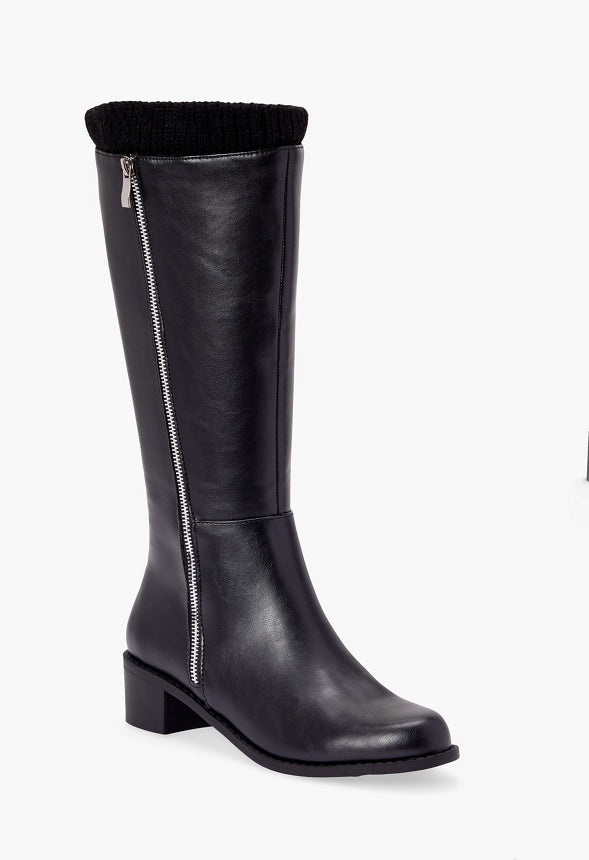 Remy Zip Tall Boot Black Caviar