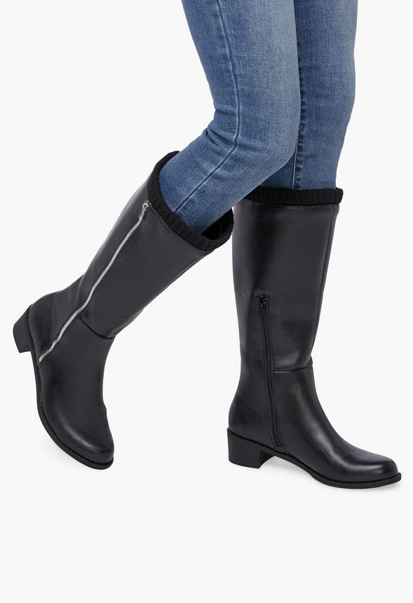 Remy Zip Tall Boot Black Caviar