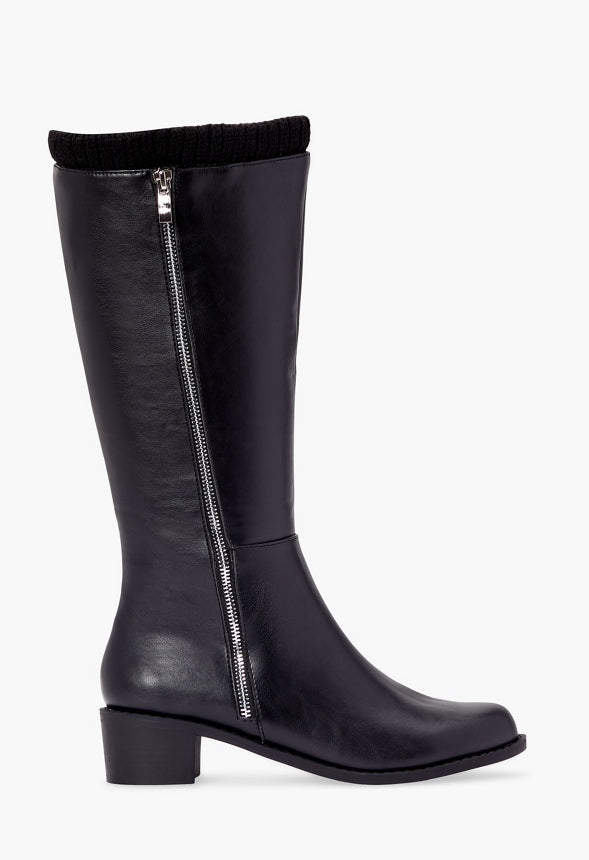 Remy Zip Tall Boot Black Caviar