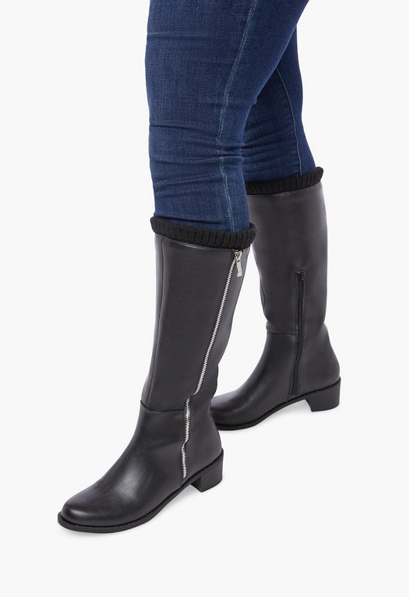 Remy Zip Tall Boot Black Caviar