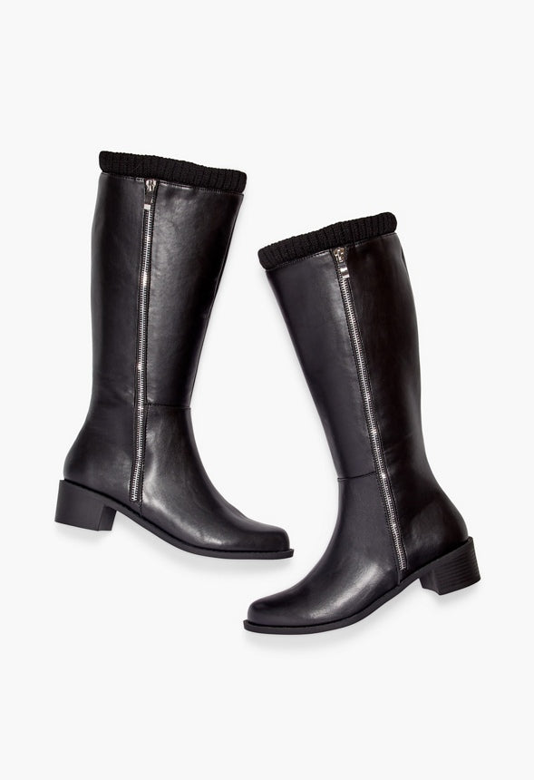 Remy Zip Tall Boot Black Caviar