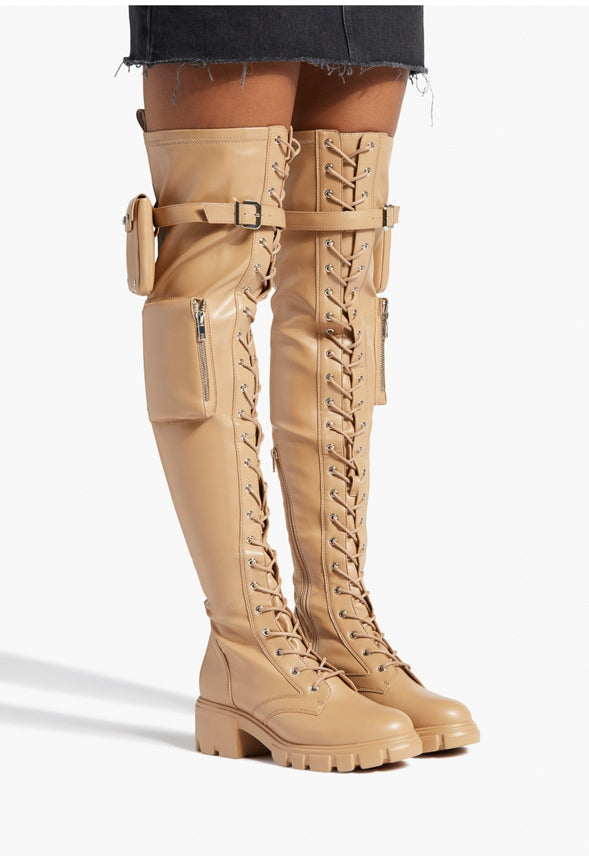EMYR OVER-THE-KNEE BOOT Light Tan
