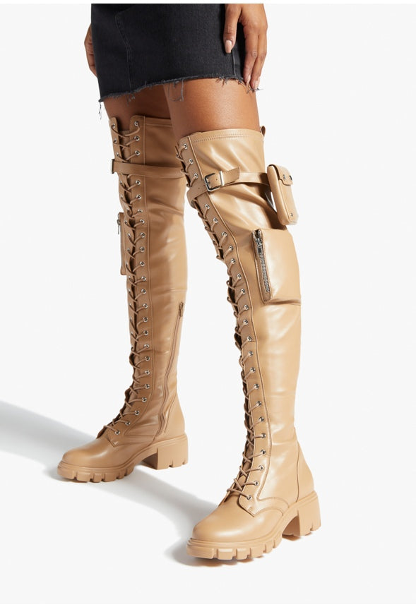 EMYR OVER-THE-KNEE BOOT Light Tan