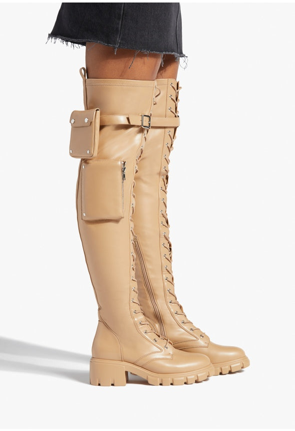 EMYR OVER-THE-KNEE BOOT Light Tan