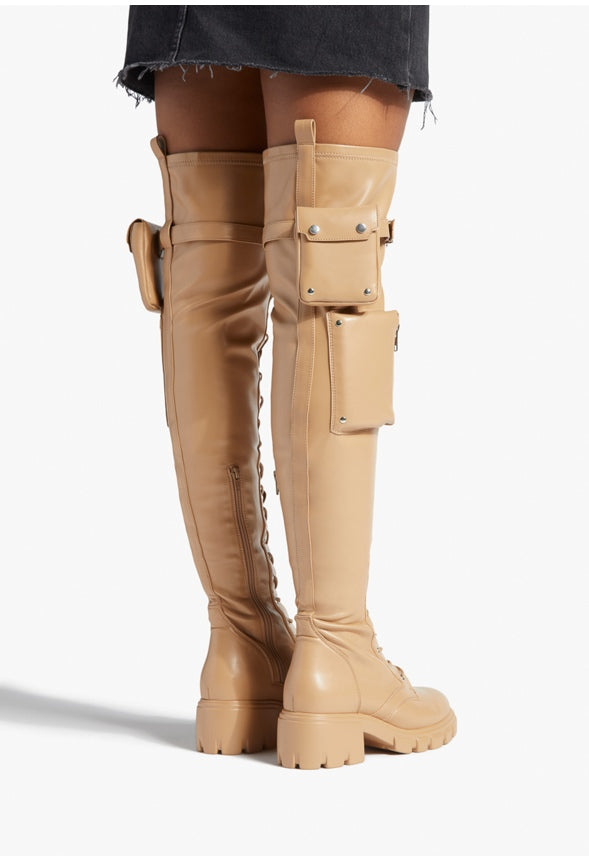 EMYR OVER-THE-KNEE BOOT Light Tan