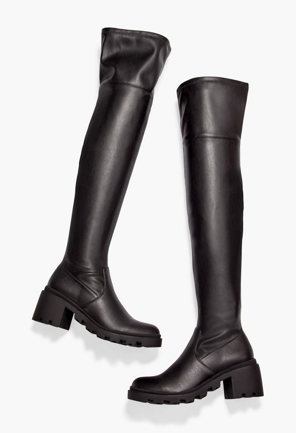 JORDANE TALL FLAT BOOT Black Caviar